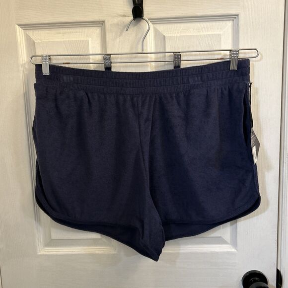 Ava & Viv Womens Plus 1X Navy Terrycloth Pull-On Shorts Stretch NWT Soft - Picture 2 of 16